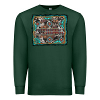 Sports Green aztec background with gemstone and cowhide Premium Sweatshirt - RanaPortraitStore
