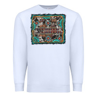 White aztec background with gemstone and cowhide Premium Sweatshirt - RanaPortraitStore