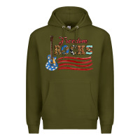 Army Green freedom rocks with guitar Premium Hoodie - Artiststas