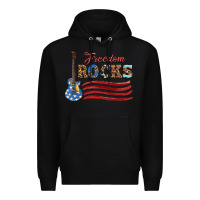 Black freedom rocks with guitar Premium Hoodie - Artiststas