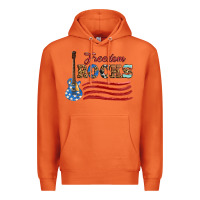 Carrot freedom rocks with guitar Premium Hoodie - Artiststas