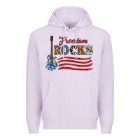 Lilac freedom rocks with guitar Premium Hoodie - Artiststas