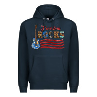 Navy freedom rocks with guitar Premium Hoodie - Artiststas