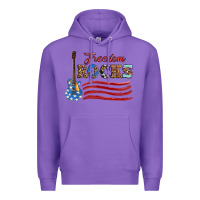Purple freedom rocks with guitar Premium Hoodie - Artiststas