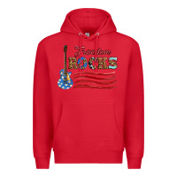 Red freedom rocks with guitar Premium Hoodie - Artiststas