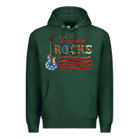 Freedom Rocks With Guitar Premium Hoodie | Teevron