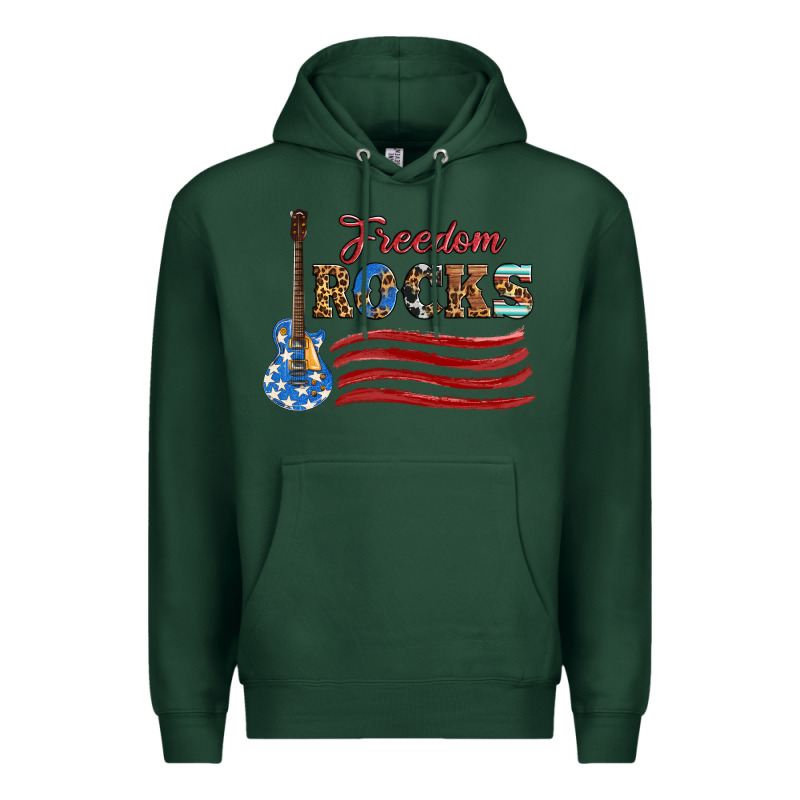 Freedom Rocks With Guitar Premium Hoodie by Artiststas | Teevron