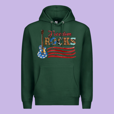 Freedom Rocks With Guitar Premium Hoodie Designed By Artiststas