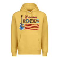Antique Gold freedom rocks with guitar Premium Hoodie - Artiststas