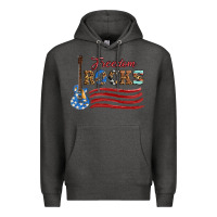 Charcoal Heather freedom rocks with guitar Premium Hoodie - Artiststas