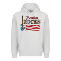 Dove Grey freedom rocks with guitar Premium Hoodie - Artiststas