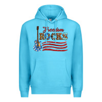 Ocean Blue freedom rocks with guitar Premium Hoodie - Artiststas