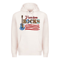 Pale Pink freedom rocks with guitar Premium Hoodie - Artiststas