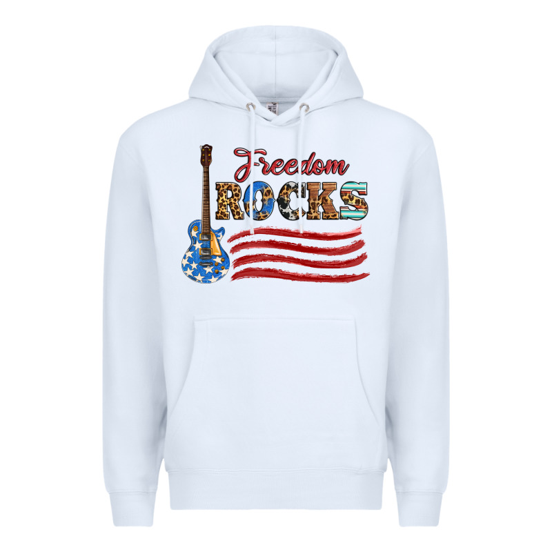 Freedom Rocks With Guitar Premium Hoodie by Artiststas | Teevron