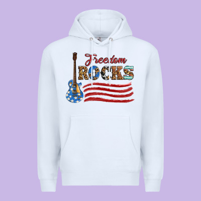 Freedom Rocks With Guitar Premium Hoodie Designed By Artiststas