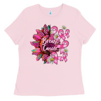 Bubblegum Pink breast cancer sunflower Ladies Tee - BarkalooDesign