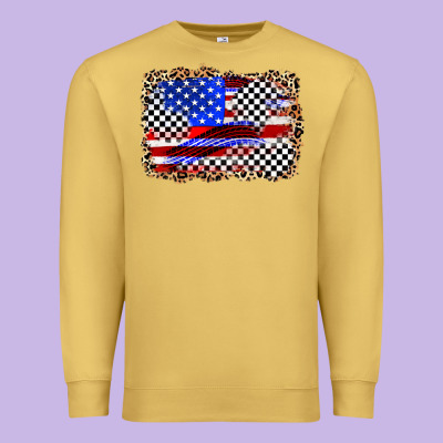 Race American Flag Premium Sweatshirt Designed By Zillion Design Studio