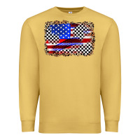 Antique Gold race american flag Premium Sweatshirt - Zillion Design Studio