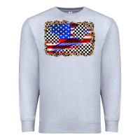 Heather Grey race american flag Premium Sweatshirt - Zillion Design Studio