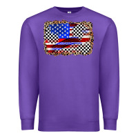 Purple race american flag Premium Sweatshirt - Zillion Design Studio