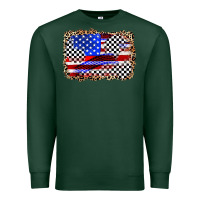 Sports Green race american flag Premium Sweatshirt - Zillion Design Studio