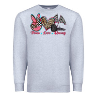 Heather Grey peace love racing Premium Sweatshirt - Zillion Design Studio