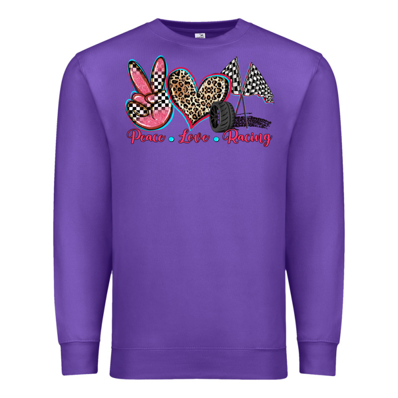 Peace Love Racing Premium Sweatshirt by Zillion Design Studio | Teevron