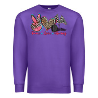 Purple peace love racing Premium Sweatshirt - Zillion Design Studio