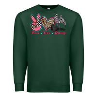 Sports Green peace love racing Premium Sweatshirt - Zillion Design Studio