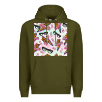 Army Green teacher thunderbolt and glasses Premium Hoodie - BundleAndBundleShop