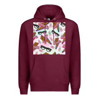 Burgundy teacher thunderbolt and glasses Premium Hoodie - BundleAndBundleShop