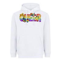 White queer pride lgbtq Heavyweight Hoodie - texasbilliewilder
