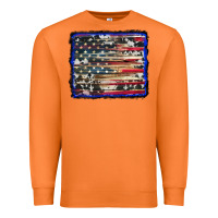 Carrot american flag with cowhide background Premium Sweatshirt - RanaPortraitStore