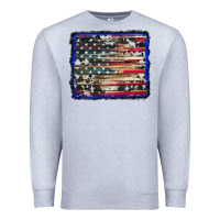 Heather Grey american flag with cowhide background Premium Sweatshirt - RanaPortraitStore