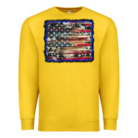 Lemon american flag with cowhide background Premium Sweatshirt - RanaPortraitStore