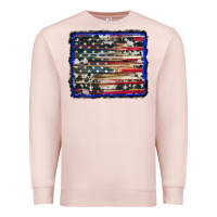 Pale Pink american flag with cowhide background Premium Sweatshirt - RanaPortraitStore