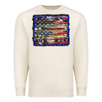 Sandshell american flag with cowhide background Premium Sweatshirt - RanaPortraitStore