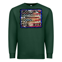 Sports Green american flag with cowhide background Premium Sweatshirt - RanaPortraitStore
