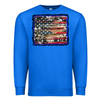 True Royal american flag with cowhide background Premium Sweatshirt - RanaPortraitStore
