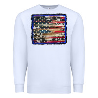 White american flag with cowhide background Premium Sweatshirt - RanaPortraitStore