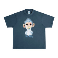 Midnight Navy monkey cute animals Urban Heavy Tee - RanaPortraitStore