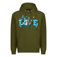 Army Green love winter Premium Hoodie - AdoDesignShop