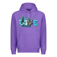 Purple love winter Premium Hoodie - AdoDesignShop