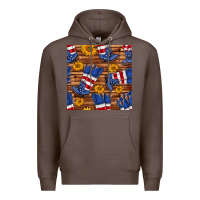 Coffee america western boots and sunflower seamless pattern Premium Hoodie - BundleAndBundleShop