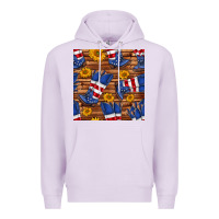 Lilac america western boots and sunflower seamless pattern Premium Hoodie - BundleAndBundleShop