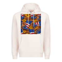 Pale Pink america western boots and sunflower seamless pattern Premium Hoodie - BundleAndBundleShop