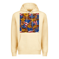 Pina Colada america western boots and sunflower seamless pattern Premium Hoodie - BundleAndBundleShop