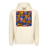 Sandshell america western boots and sunflower seamless pattern Premium Hoodie - BundleAndBundleShop
