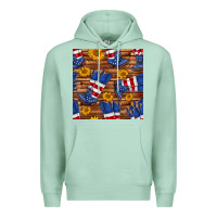 Seafoam america western boots and sunflower seamless pattern Premium Hoodie - BundleAndBundleShop