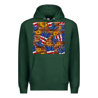 Sports Green america western boots and sunflower seamless pattern Premium Hoodie - BundleAndBundleShop